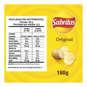 SABRITAS SAL FAMILIAR 160  GR.