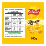 PAPAS SABRITAS RECETA CRUJIENTE SAL 160  GR.