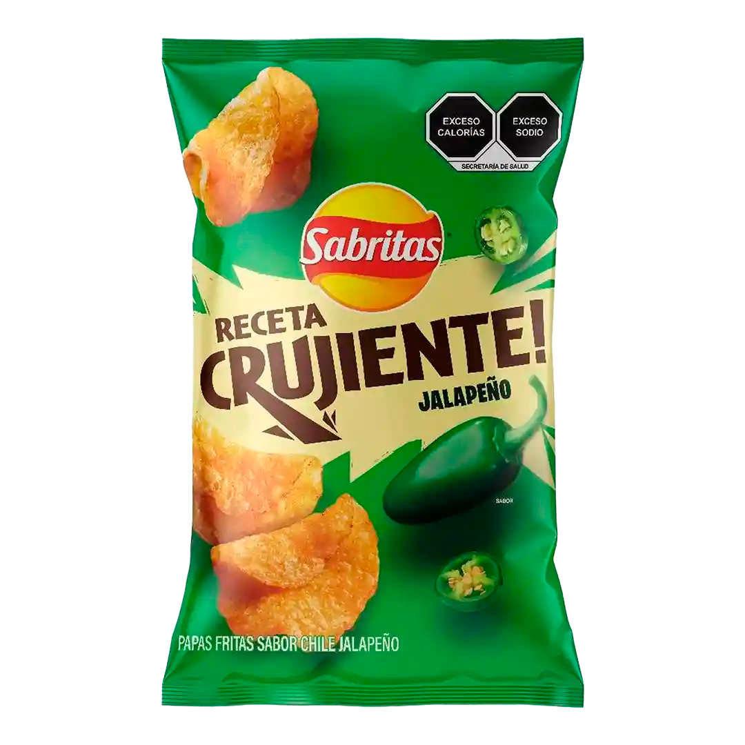 PAPAS SABRITAS RECETA CRUJIENTE JALAPEÑO 160  GR.