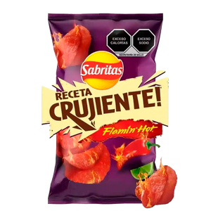 PAPAS SABRITAS RECETA CRUJIENTE FLAMIN HOT 160 GRS 160  GR.