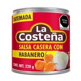 SALSA CASERA ROJA CON HABANERO LA COSTEÑA LATA 220  GR.