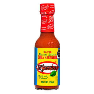 SALSA DE CHILE HABANERO ROJA  EL YUCATECO BOTELLA 120  ML.