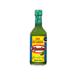 SALSA DE CHILE HABANERO VERDE EL YUCATECO BOTELLA 240  ML.