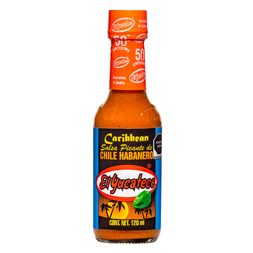 SALSA DE CHILE HABANERO CARIBBEAN EL YUCATECO BOTELLA 120  ML.