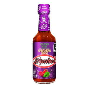 SALSA DE CHILE HABANERO Y GHOST EL YUCATECO BOTELLA 120  ML.