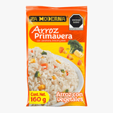 ARROZ PRIMAVERA CON ZANAHORIA BROCOLI Y ELOTE LA MODERNA SOBRE 160  GR.