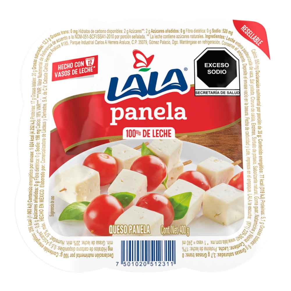 QUESO PANELA LALA 400  GR.