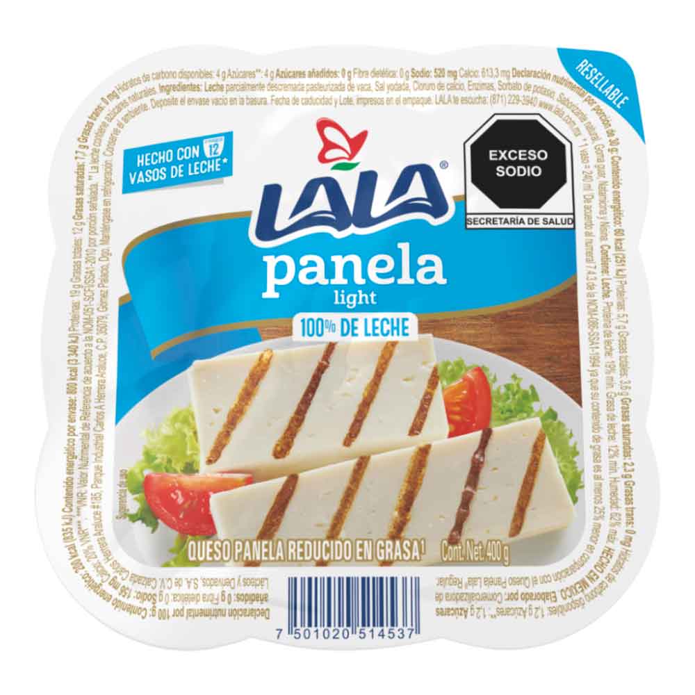 QUESO PANELA LALA LIGHT 400  GR.