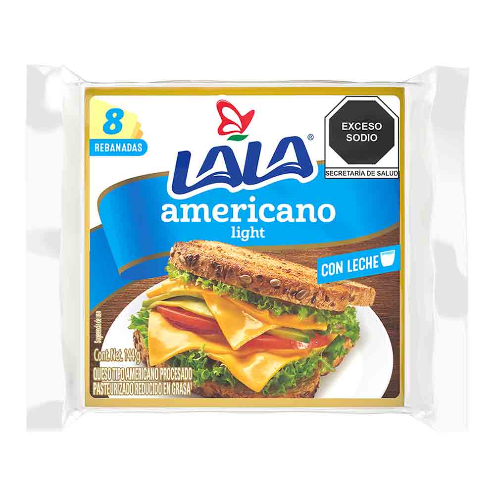 QUESO AMERICANO LALA LIGHT 144  GR.