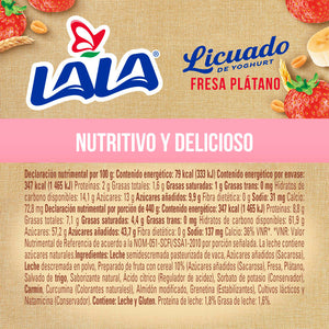 YOGHURT LICUADO LALA FRESA PLATANO CEREAL 440  GR.