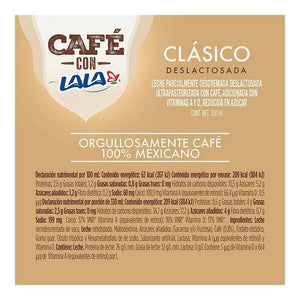 CAFE CON LECHE  DESLACTOSADA LALA 330  ML.