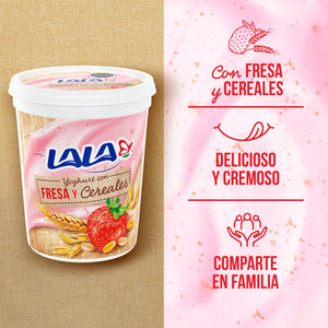 YOGHURT BATIDO LALA CON FRESA Y CEREAL 900  GR.