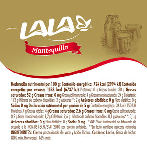 LALA MANTEQUILLA SIN SAL 225 g 225  GR.