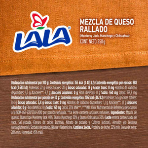 MEZCLA DE QUESO RALLADO LALA 250  GR.