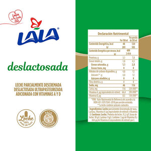 LECHE LALA DESLACTOSADA SEMI ULTRAPASTEURIZADA 1  LT.