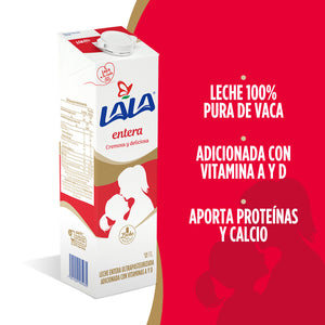 LECHE ULTRAPASTEURIZADA ENTERA C/TAP SLIM LALA 1  LT.