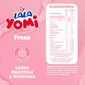 LECHE SABORIZADA SABOR FRESA YOMILALA TETRA 960  ML.