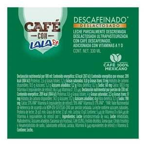 CAFÉ CON LECHE DESCAFEINADO DESLACTOSADO LALA 330  ML.