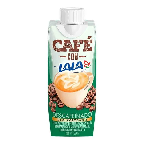 CAFÉ CON LECHE DESCAFEINADO DESLACTOSADO LALA 330  ML.