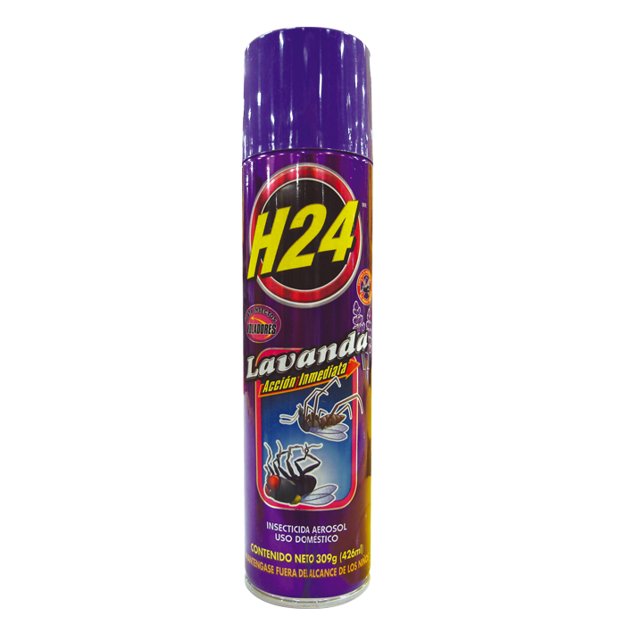 INSECTICIDA AEROSOL H24 LAVANDA BOTE MORADO 460  GR.