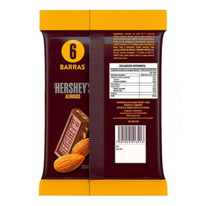 CHOCOLATE HERSHEYS BARRA ALMENDRA BOLSA 6 PZAS 1  PAQ.