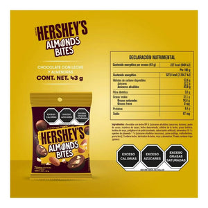 CHOCOLATE HERSHEYS BITES  ALMENDRAS 43  GR.