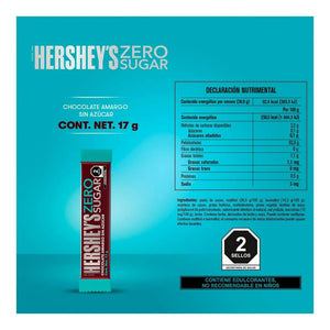 CHOCOLATE HERSHEY´S BARRA  ZERO SUGAR 17  GR.