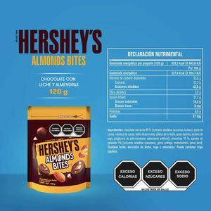 CHOCOLATE HERSHEYS BITES  ALMENDRAS 120  GR.