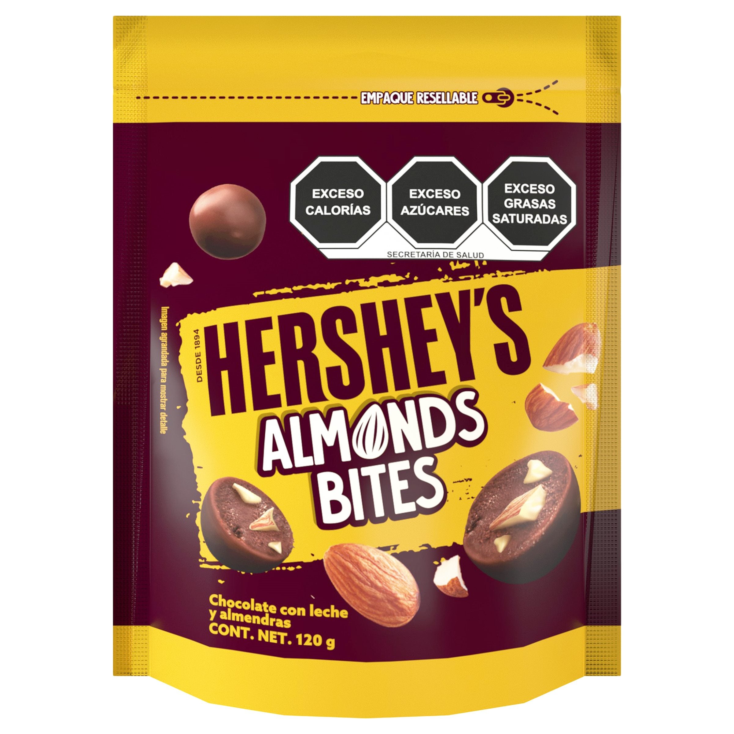 CHOCOLATE HERSHEYS BITES  ALMENDRAS 120  GR.