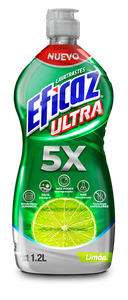 DETERGENTE LIQUIDO LAVATRASTES EFICAZ 5X  LIMÓN 1.200  LT.