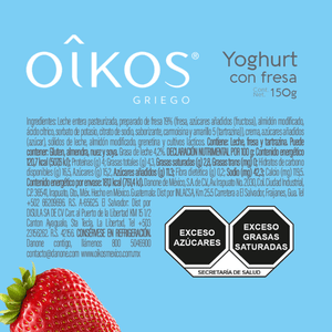 YOGHURT GRIEGO DANONE OIKOS FRESA 150  GR.