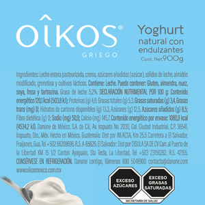 YOGHURT GRIEGO DANONE OIKOS NATURAL 900  GR.