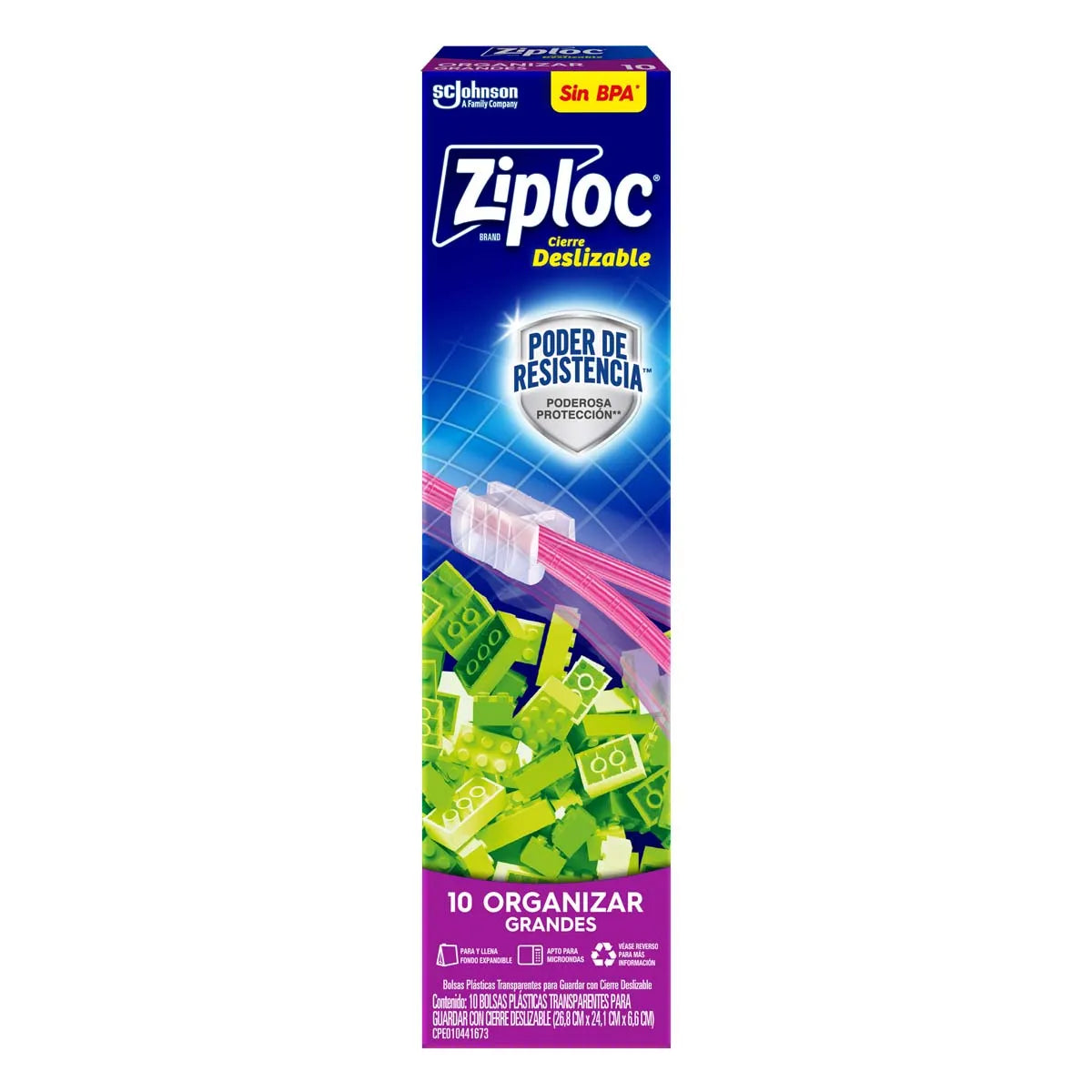 BOLSA HERMETICA GRANDE PARA GUARDAR ALIMENTOS CIERRE FACIL ZIPLOC 10  PZA.