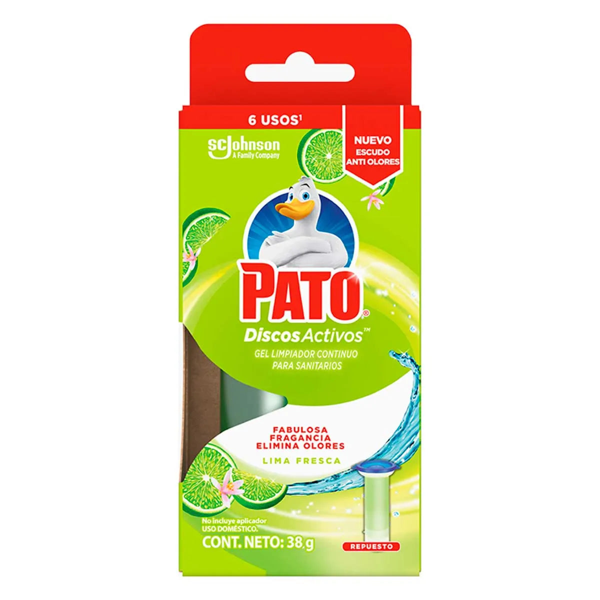 DISCOS ACTIVOS REPUESTO PATO AROMA LIMA FRESCA 36  ML.