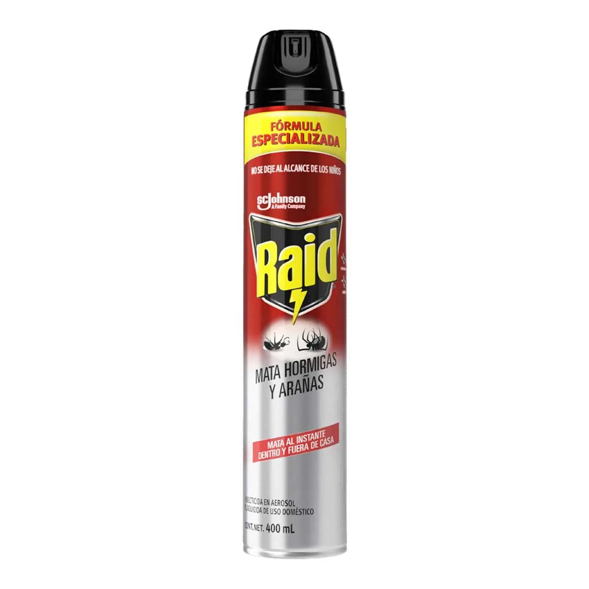 INSECTICIDA AEROSOL RAID MATA HORMIGAS Y ARAÑAS 400  ML.