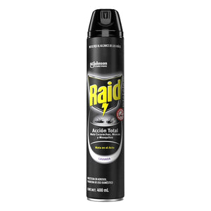 INSECTICIDA AEROSOL RAID ACCION TOTAL 400  ML.