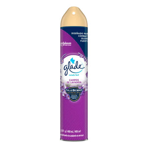 AROMATIZANTE AEROSOL GLADE CAMP LAVANDA BONUS 400  ML.