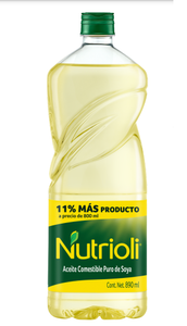 NUTRIOLI ACEITE COMESTIBLE PURO DE SOYA 890 ML 890  ML.