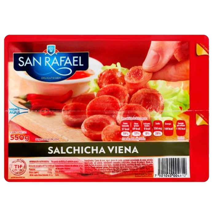 SALCHICHA VIENA SAN RAFAEL 550  GR.