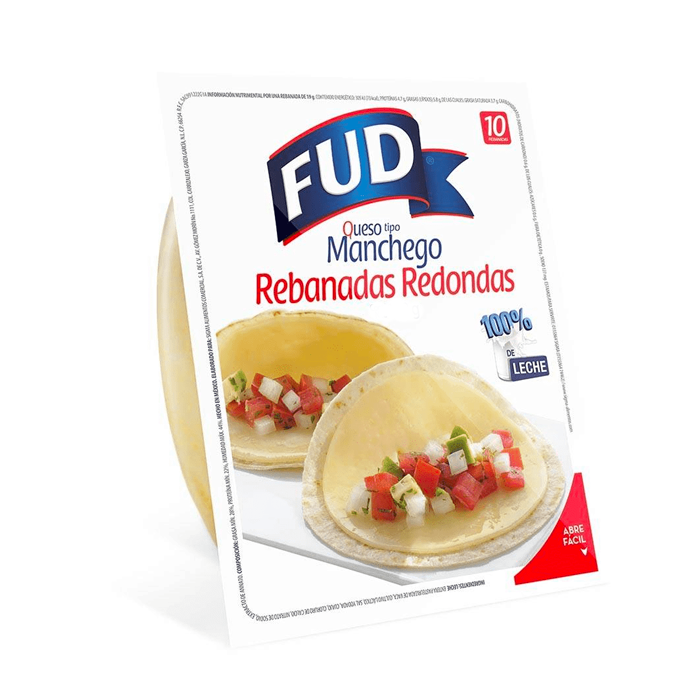 QUESO MANCHEGO REBANADAS REDONDAS FUD 190  GR.