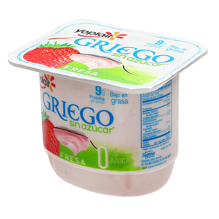 YOGHURT GRIEGO YOPLAIT FRESA SIN AZUCAR 145  GR.