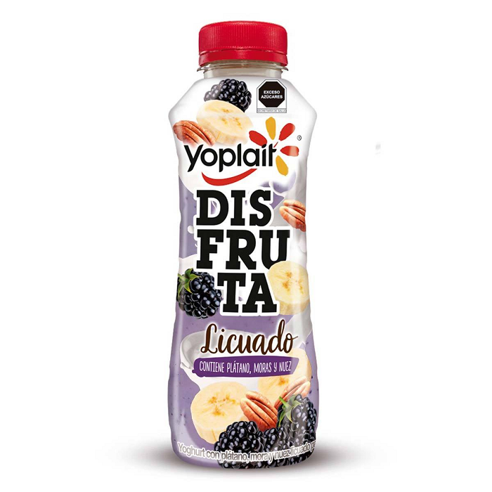 YOPLAIT DISFRUTA LICUADO PLATANO MORAS Y NUEZ 307  GR.