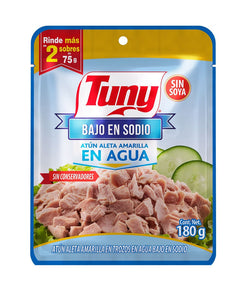 ATUN TUNY EN AGUA BAJO EN SODIO POUCH 180  GR.