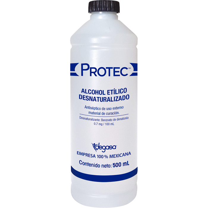 ALCOHOL PROTEC DESNATURALIZADO BOTELLA 500  ML.