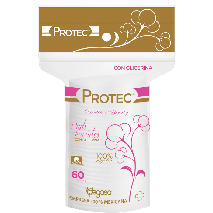 PADS FACIAL PROTEC REDONDOS CON GLICERINA CON 60 PZ 60  PZA.