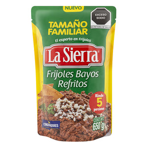 FRIJOLES REFRITOS BAYOS LA SIERRA BOLSA 650  GR.