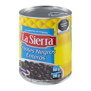 FRIJOLES ENTEROS NEGROS LA SIERRA LATA 560  GR.