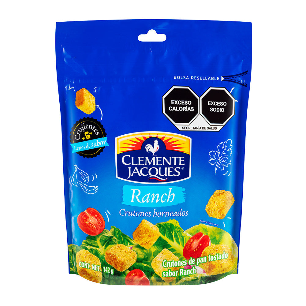 CRUTONES HORNEADOS SABOR RANCH CLEMENTE JACQUES BOLSA 142  GR.