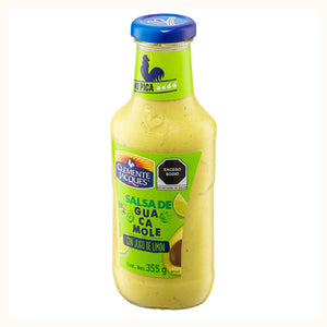 SALSA DE GUACAMOLE CON JUGO DE LIMÓN CLEMENTE JACQUES BOTELLA 355  GR.