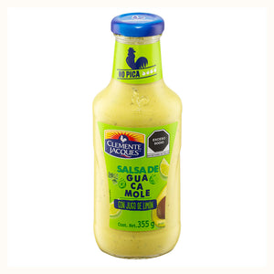 SALSA DE GUACAMOLE CON JUGO DE LIMÓN CLEMENTE JACQUES BOTELLA 355  GR.